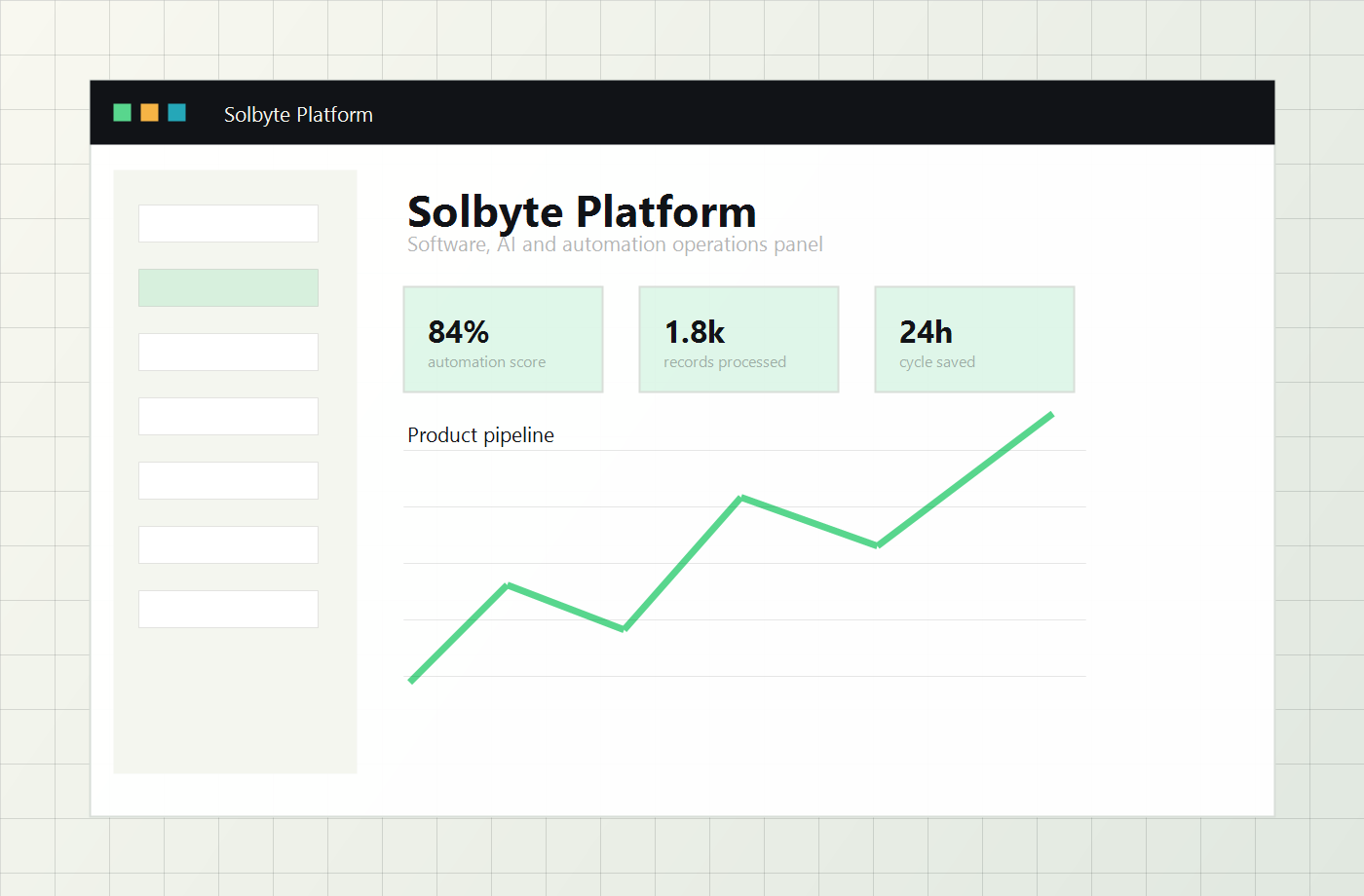 Solbyte Studios software platform dashboard